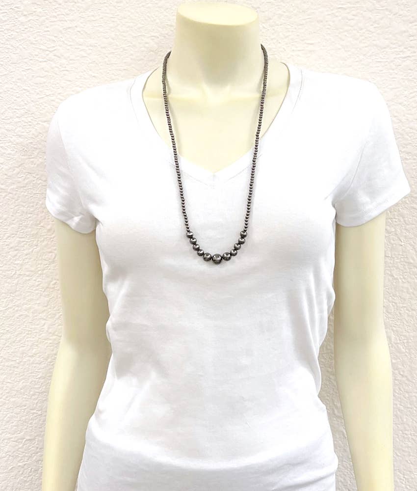 Navajo-Inspired Polished Western Bead Necklace | Long Cowgirl Jewelry