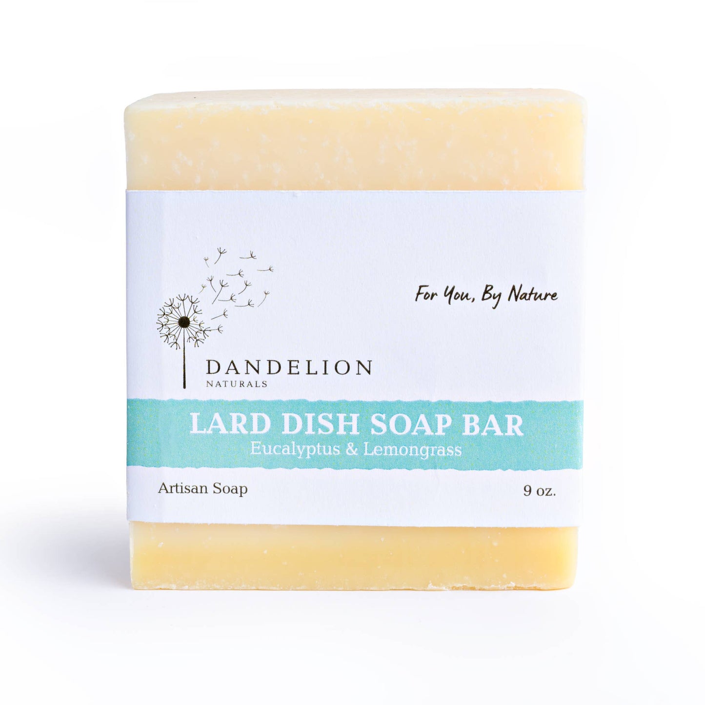 Solid Lard Dish Soap Bar – Eucalyptus & Lemongrass | Natural, Zero-Waste Dish Soap (9 oz.)