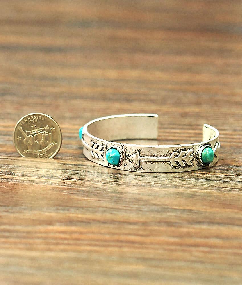 Navajo-Inspired Turquoise Cuff Bracelet | Western Cowgirl Jewelry