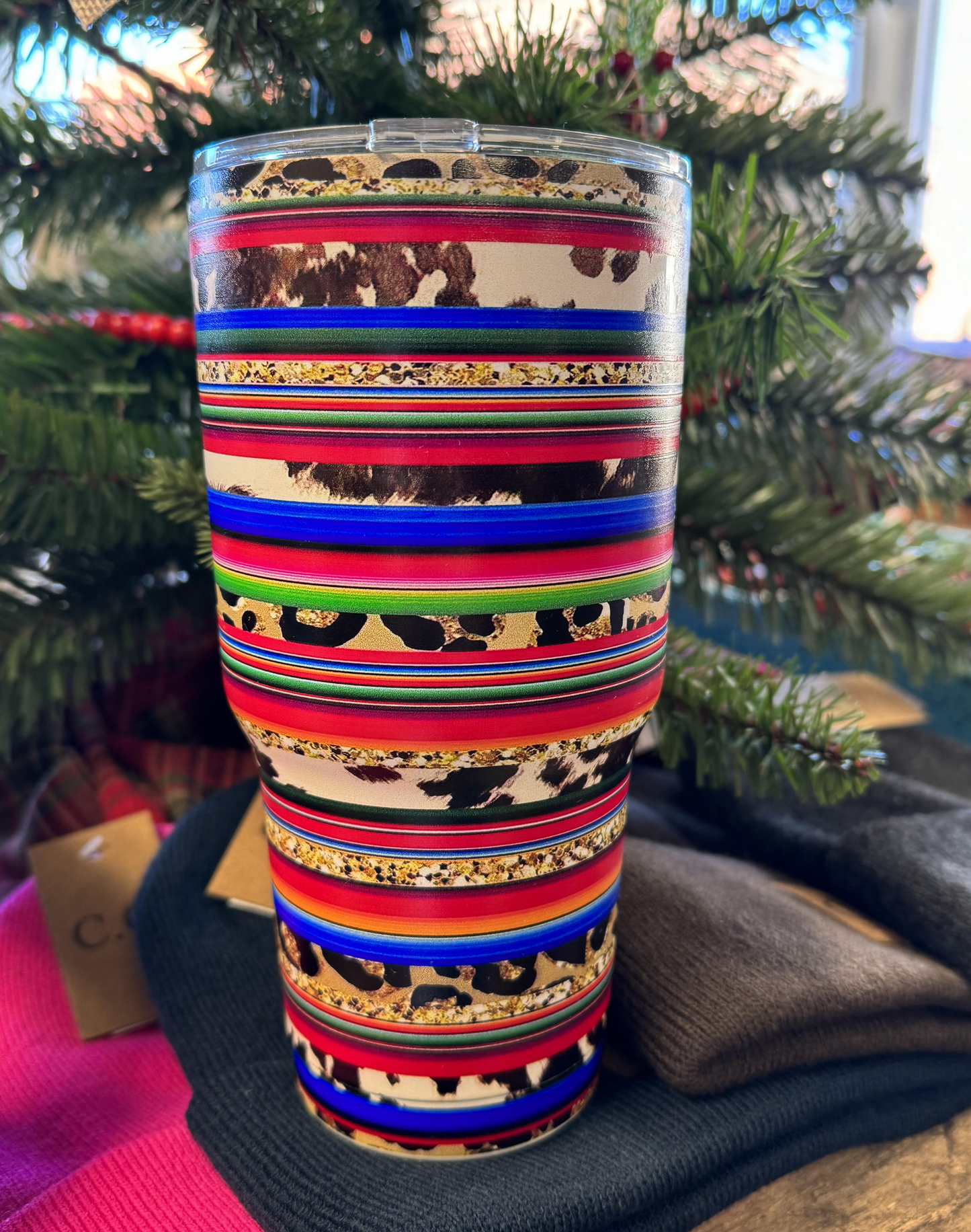 Cowhide, leopard, serape 30oz tumbler