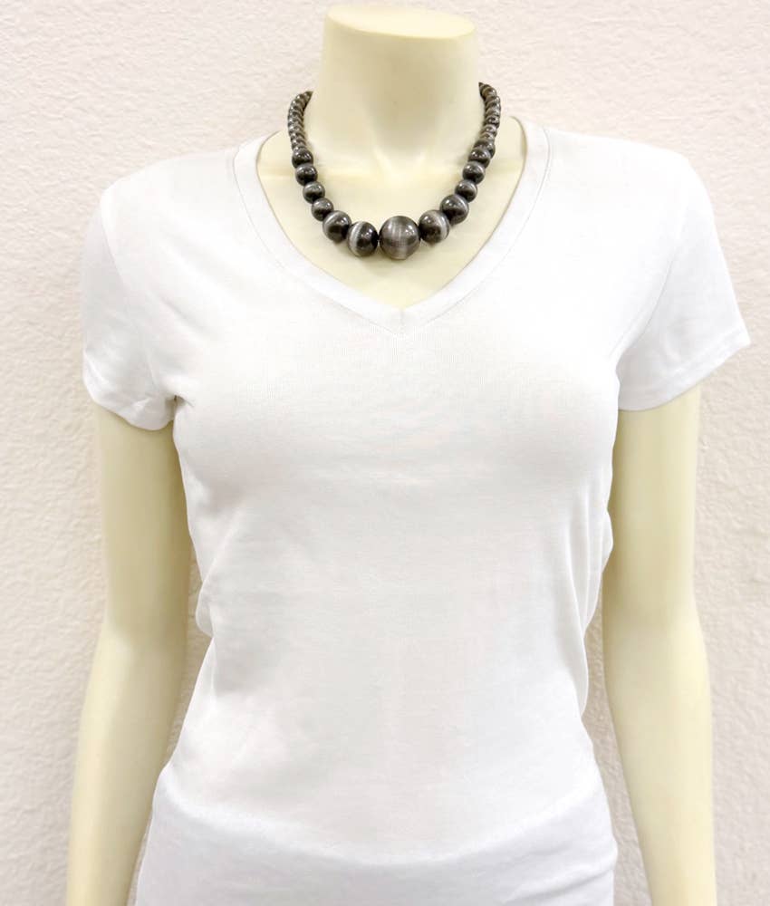 Very Big Navajo Bead Necklace – 18" to 23" Adjustable 25mm Western Statement Jewelry