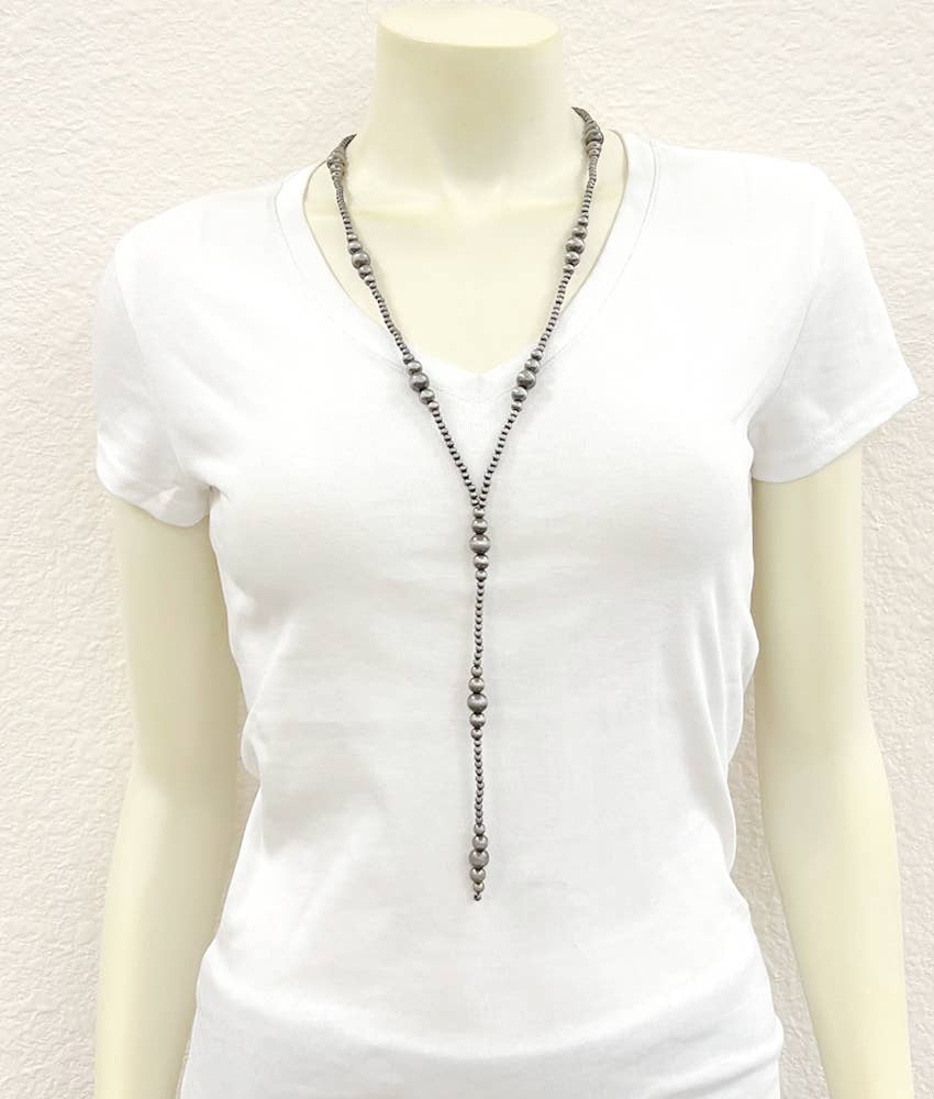 Handmade Clustered Navajo Pearl Tassel Necklace – 31” to 36” Adjustable Western Statement Jewelry