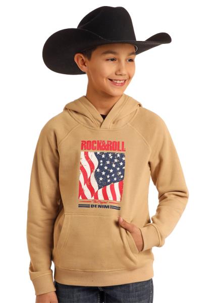 Rock & Roll Boy's Graphic Flag Hoodie