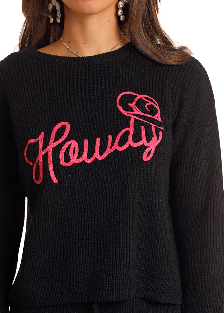 Rock & Roll Range Howdy Long Sleeve Knit Sweater