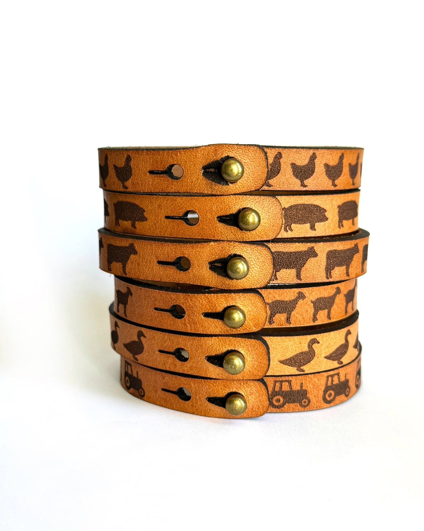 Farm Animal Thin Leather Bracelets