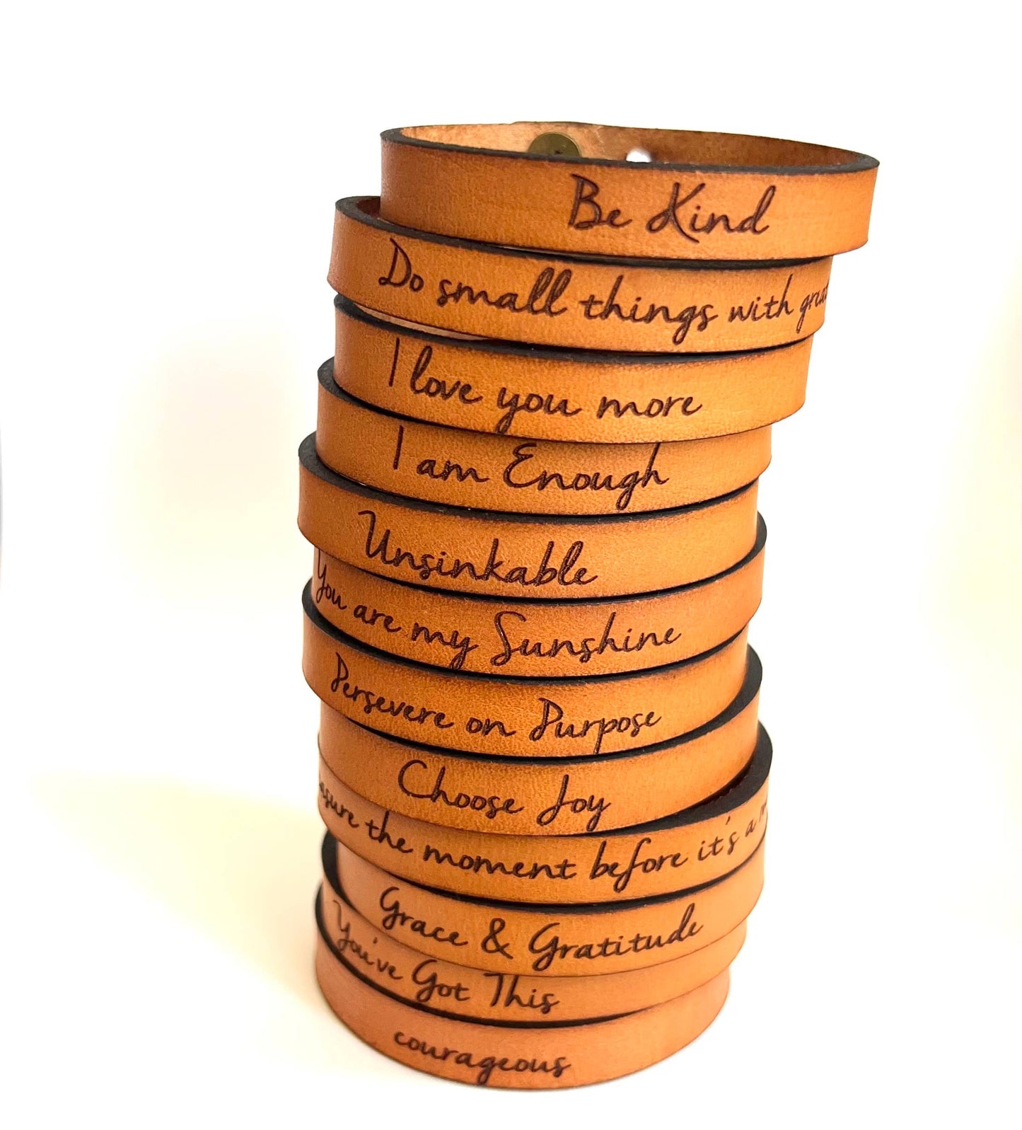 Encouragement Thin Leather Bracelet Collection - New Year