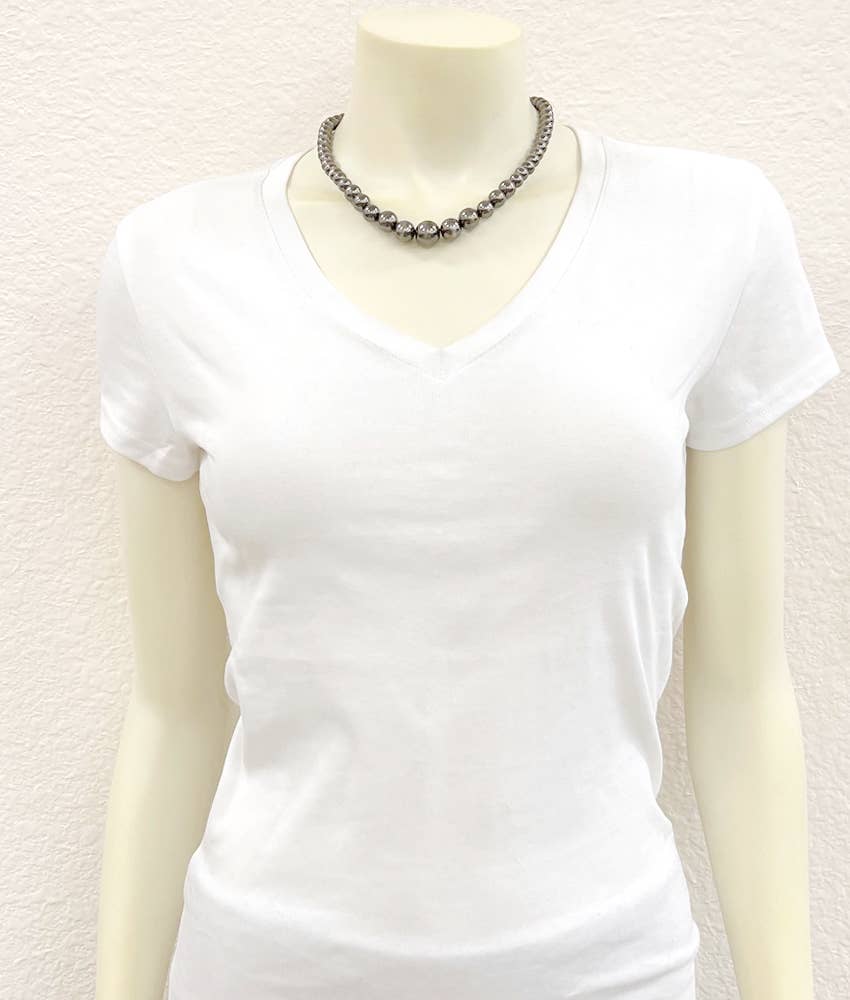 Handmade Graduated Navajo Pearl Necklace – 8mm to 14mm Polished Beads, 16” to 21” Adjustable Western Statement Jewelry