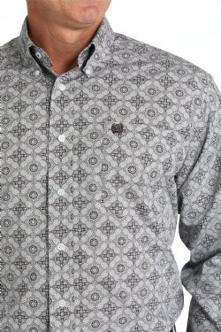 Cinch Men's Medallion Print Button-Down Western Shirt - Brown