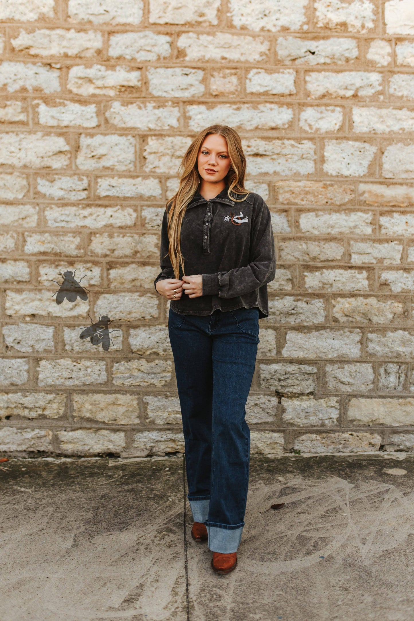 ROWEL 'EM UP *CHARCOAL Top