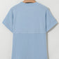 PRETTY BASH Women's Corded Knit Mock Neck T-Shirt | Casual Textured Boutique Top