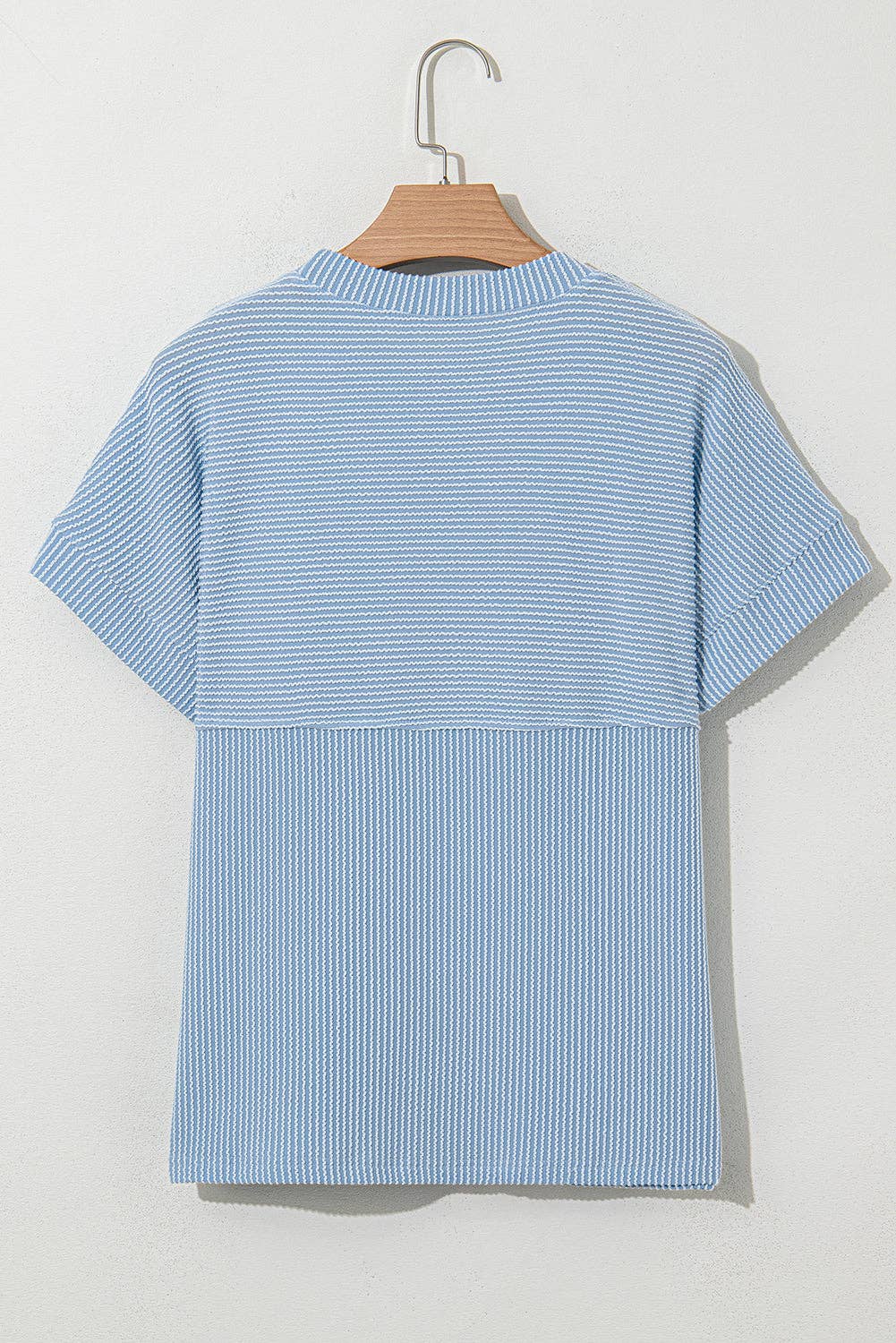 PRETTY BASH Women's Corded Knit Mock Neck T-Shirt | Casual Textured Boutique Top