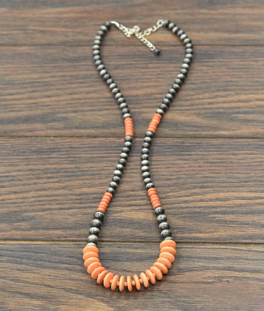 Handmade Graduated Navajo Pearl Bead Necklace – 30” to 35” Long Western Statement Jewelry