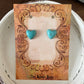 Faux Turquoise Heart Stud Earrings – Stainless Steel Posts – Western Cowgirl Earrings