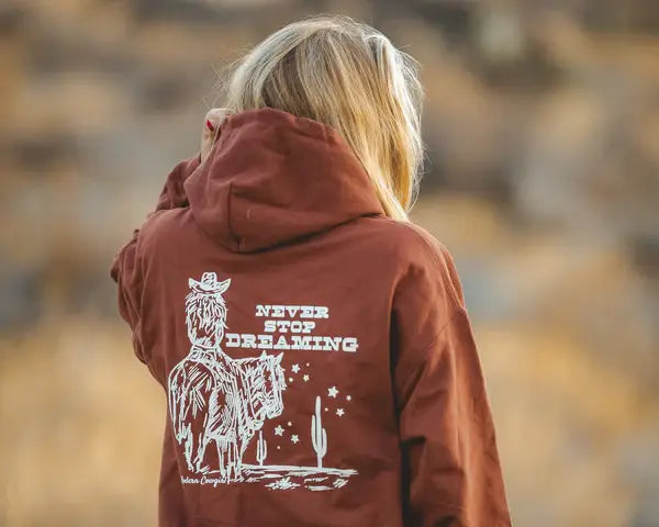 Never Stop Hoodie | Unisex Western Graphic Hoodie by Modern Cowgirl