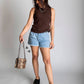 Pearl Snap Western Tank | Ribbed Country Tank Top Mocha