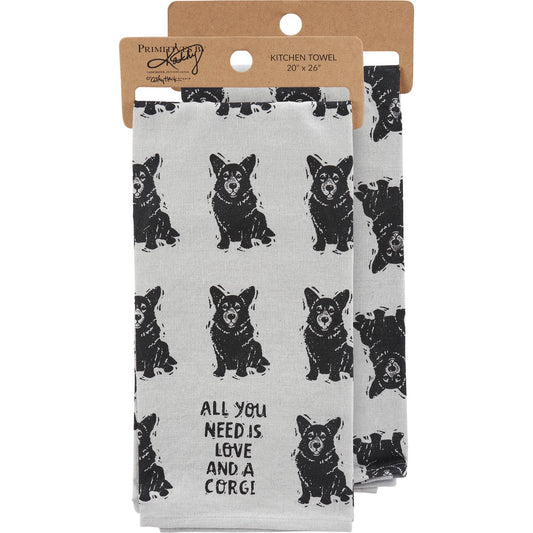 Love And A Corgi Kitchen Towel