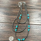 Handmade 3-Strand Navajo Pearl & Turquoise Necklace – 22” to 27” Adjustable Western Layered Statement Jewelry
