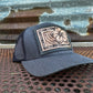 Pansy Handtooled Leather Patch Cap with Beaded Border Cowgirl Rodeo Western Cowboy
