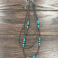 Handmade 3-Strand Navajo Pearl & Turquoise Necklace – 22” to 27” Adjustable Western Layered Statement Jewelry