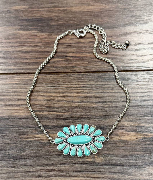 Navajo-Inspired Turquoise Pendant Necklace | Western Cowgirl Jewelry