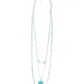 24" Layered Silver Chain Necklace with Arrows and Turquoise Bar Accents