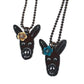Rustic Donkey Necklace with Turquoise or Rust Flower – Swarovski Crystal Western Necklace – Copper Chain
