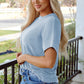 PRETTY BASH Women's Corded Knit Mock Neck T-Shirt | Casual Textured Boutique Top