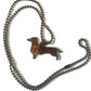 Rustic Dachshund (Doxie) Necklace with Swarovski Crystal – Western Copper Chain Necklace – Dog Lover Gift
