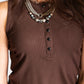 Pearl Snap Western Tank | Ribbed Country Tank Top Mocha
