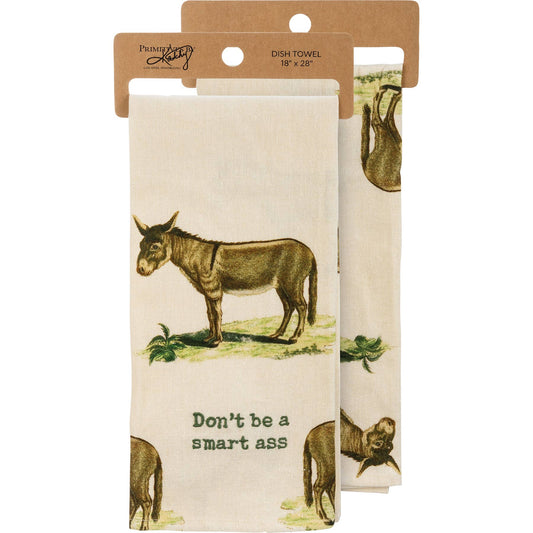 Don’t Be A Smart Ass Donkey Kitchen Towel – Funny Farmhouse Kitchen Decor Gift