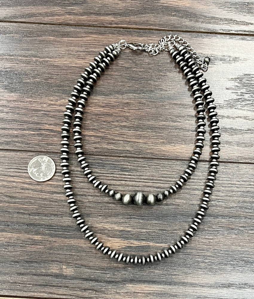 Navajo-Inspired Double Strand Western Bead Necklace