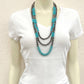 Handmade 3-Strand Navajo Pearl Bead Necklace – 30” to 35” Adjustable Western Statement Necklace