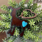 Rustic Donkey Keychain with Heart Cabochon – Farm Animal Metal Keychain – Donkey Lover Gift