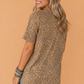 PRETTY BASH Women's Leopard Print Star Patch Tee | Western Graphic Casual Top
