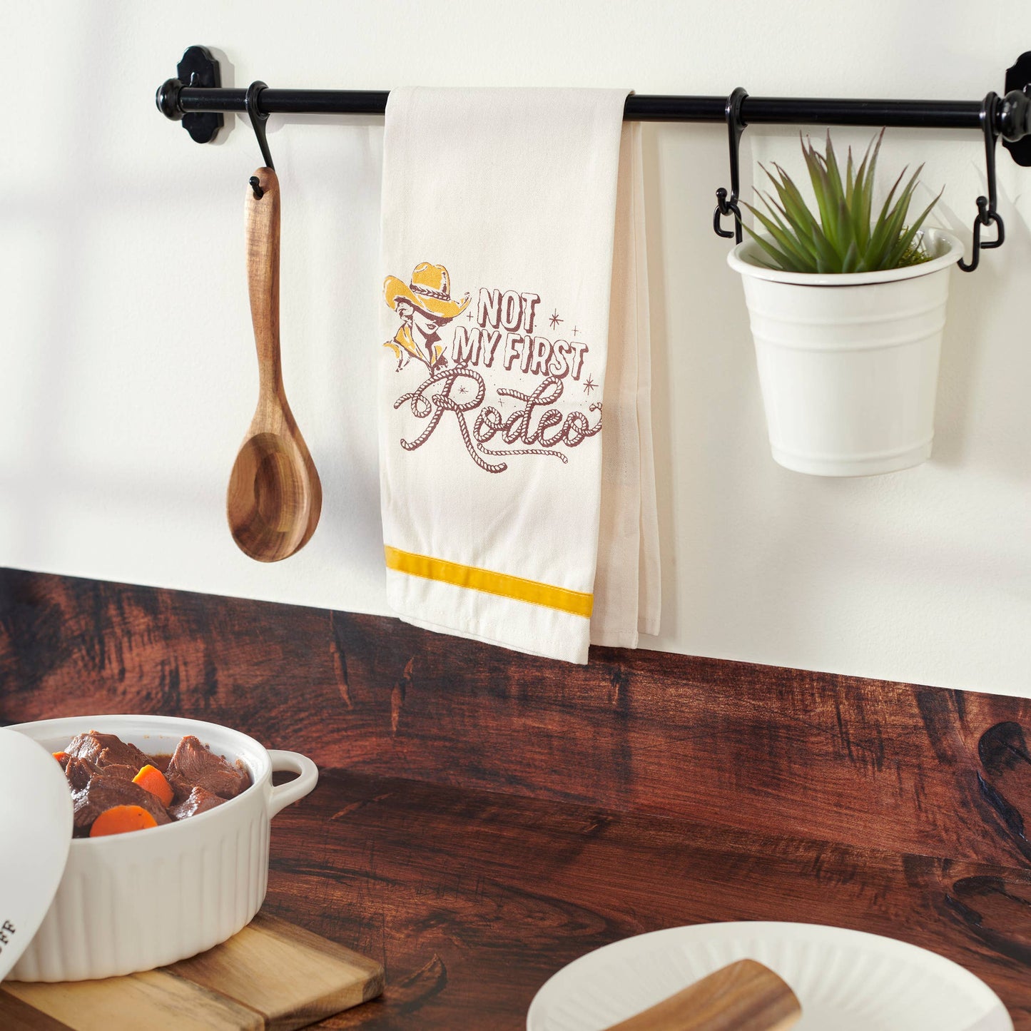 Not My First Rodeo Cowgirl Kitchen Towel – Western Kitchen Decor Gift