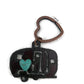 Rustic Camper Keychain with Turquoise Heart – Metal RV Keychain – Camping Lover Gift