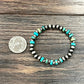 6mm Rondelle Gemstone & Navajo Bead Stretch Bracelet – Handmade Western Jewelry (Made in USA)