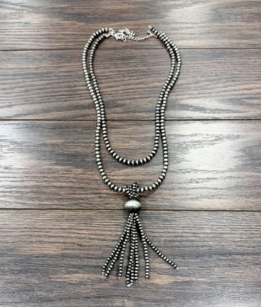 Navajo-Inspired Double Strand Tassel Necklace | Western Cowgirl Jewelry