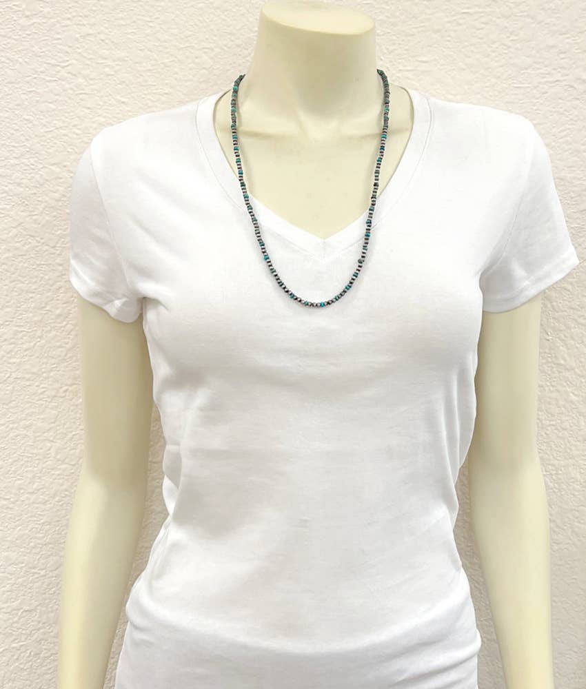 Navajo-Inspired Gemstone & Western Bead Necklace | Long Cowgirl Jewelry