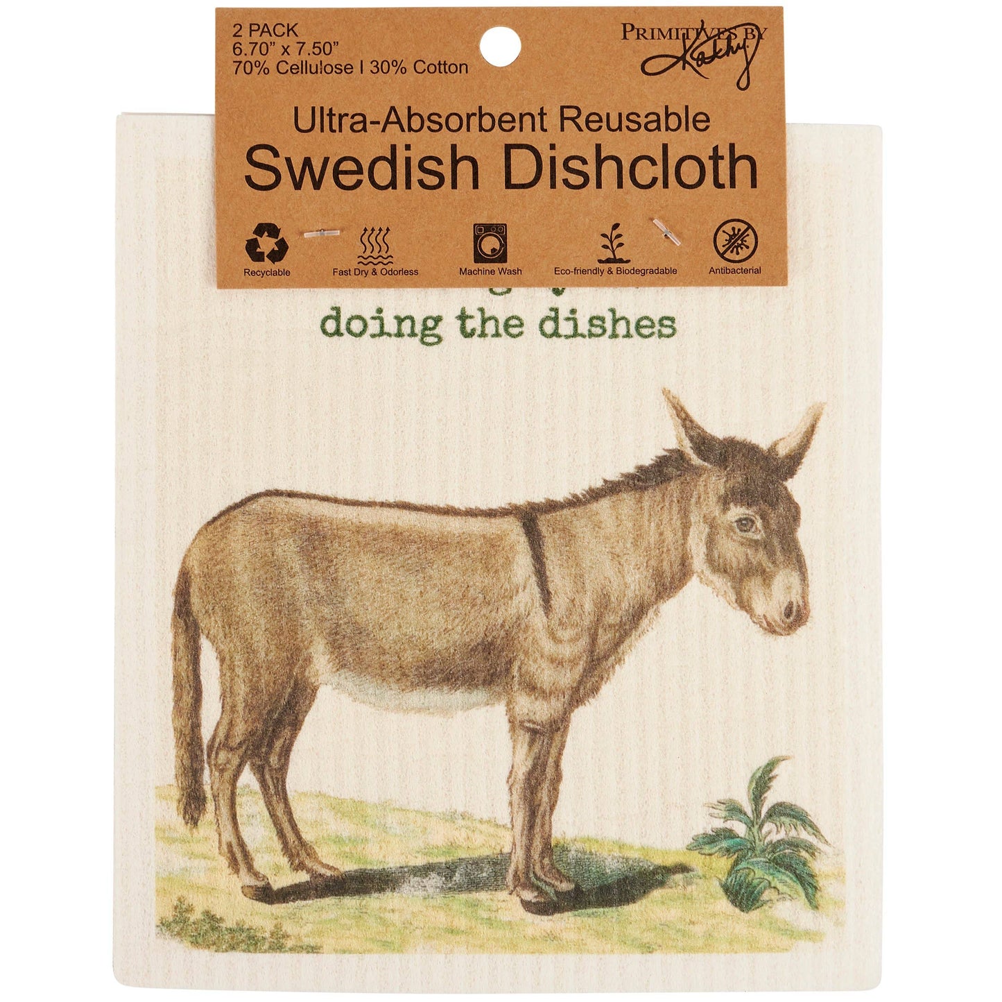 Doing The Dishes Swedish Dishcloth Set – Funny Donkey Kitchen Cleaning Cloths