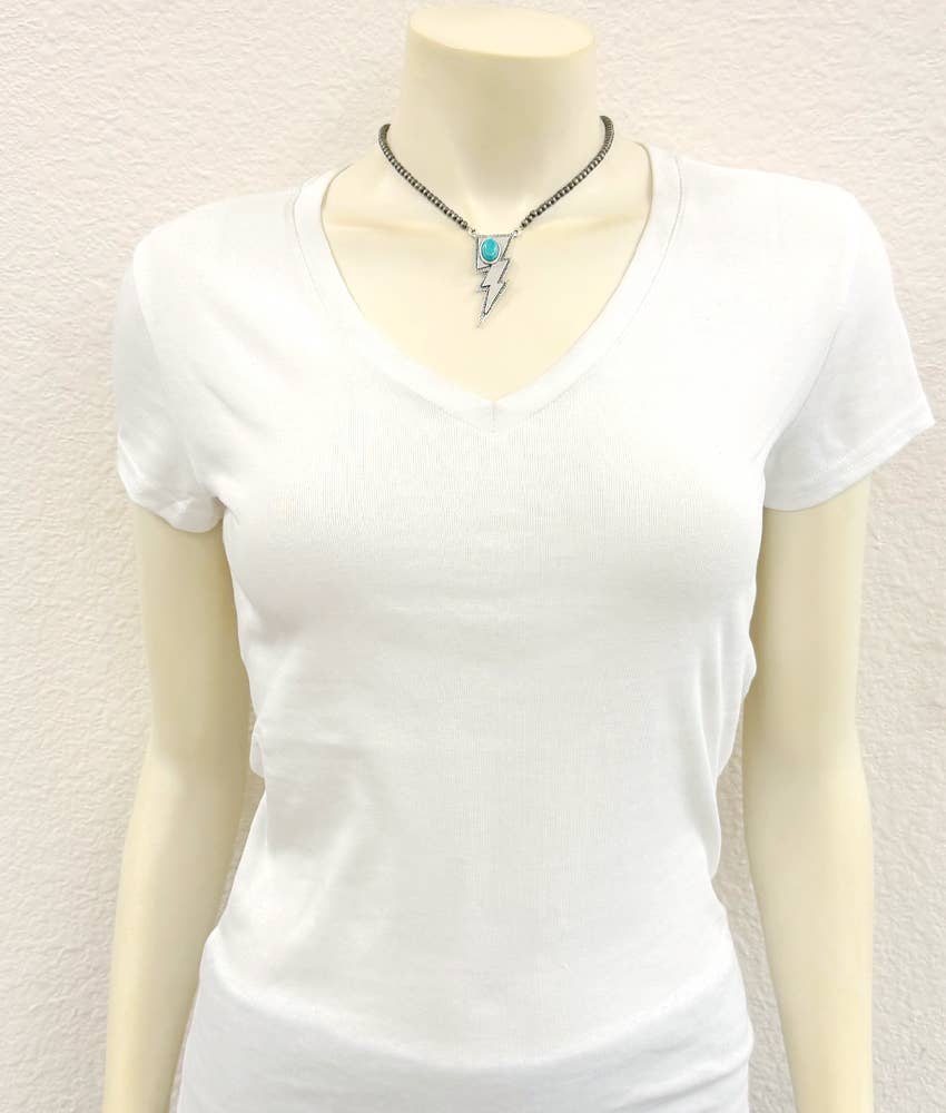 Western Turquoise Bead Necklace with Oval Pendant | Cowgirl Jewelry