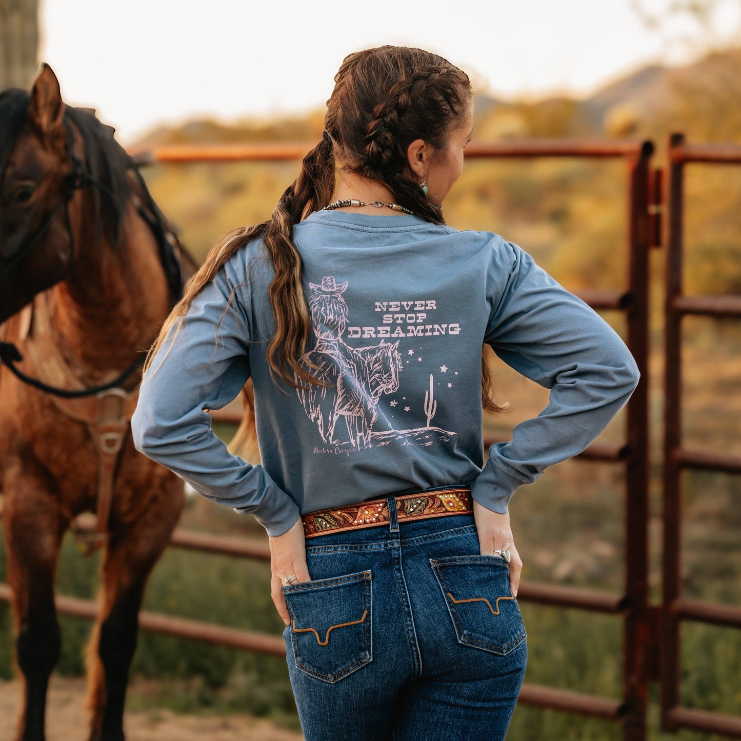 Never Stop Dreamin' Long Sleeve Tee | Women's Western Graphic Shirt