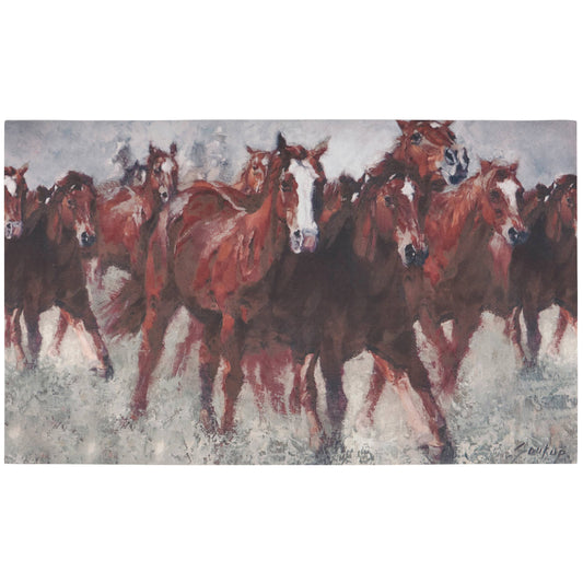 Running Horses Western Rug – Indoor Outdoor Horse Rug, Western Home Decor