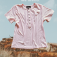 Blush Pearl Snap Western Top | Ribbed Country Basic