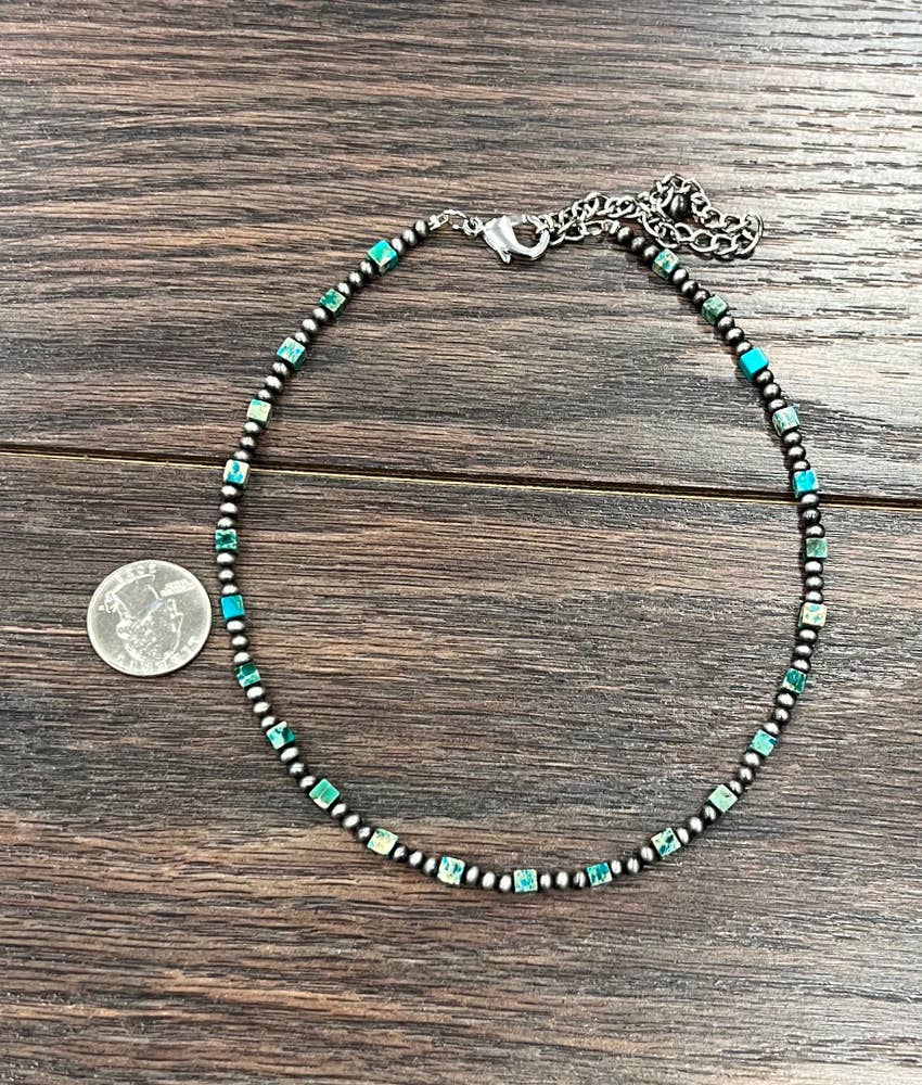 Square Gemstone & Western Bead Necklace | Cowgirl Jewelry
