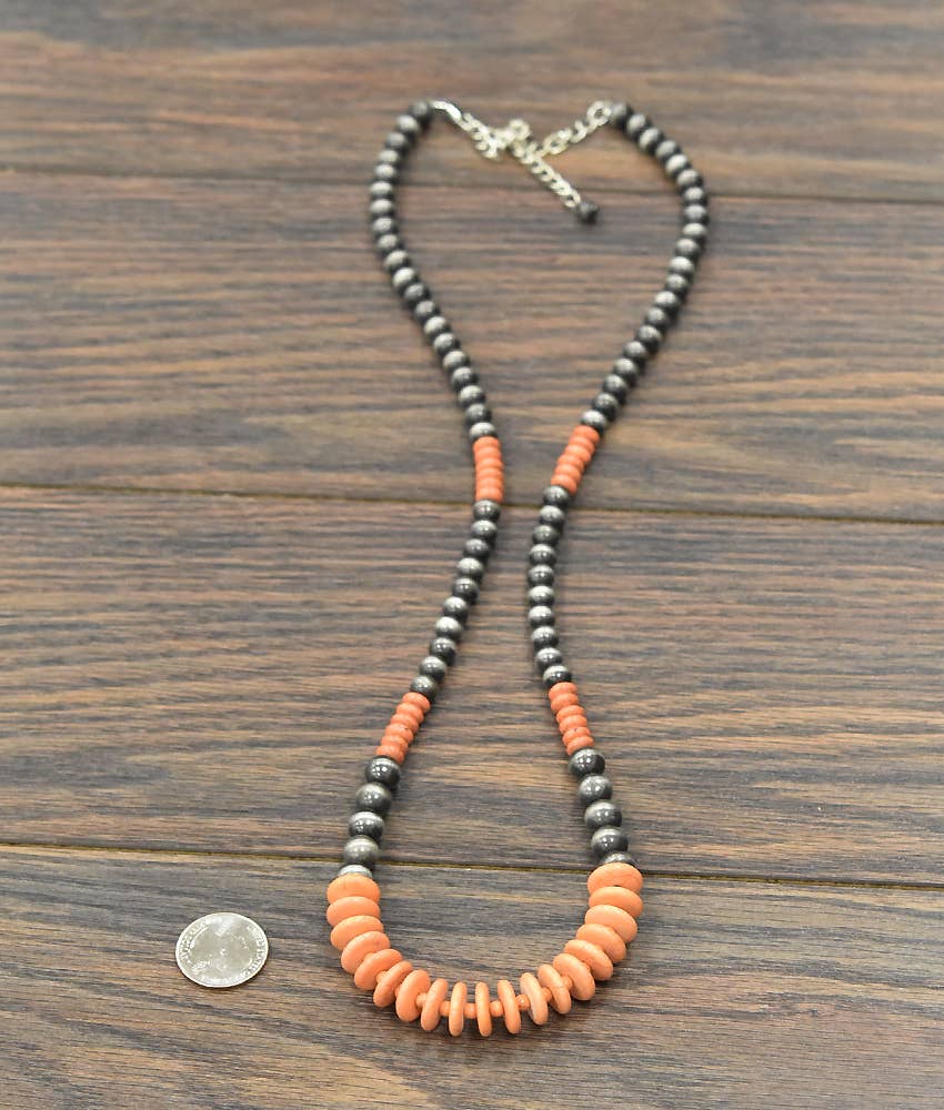 Handmade Graduated Navajo Pearl Bead Necklace – 30” to 35” Long Western Statement Jewelry
