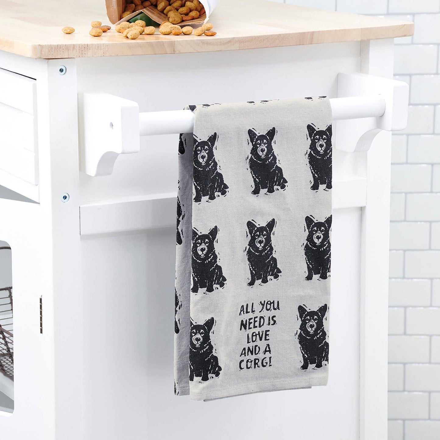 Love And A Corgi Kitchen Towel