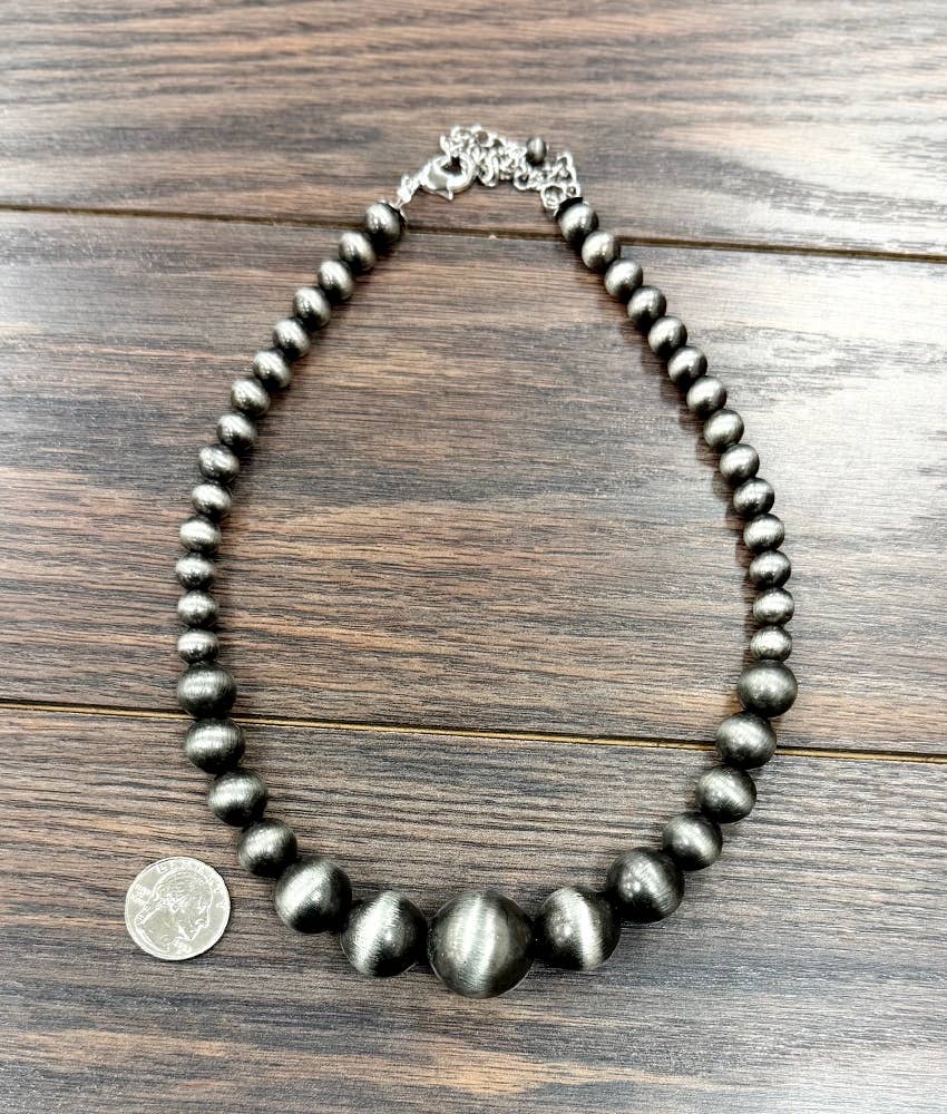 Very Big Navajo Bead Necklace – 18" to 23" Adjustable 25mm Western Statement Jewelry