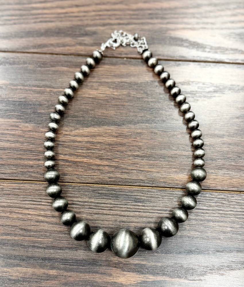 Very Big Navajo Bead Necklace – 18" to 23" Adjustable 25mm Western Statement Jewelry