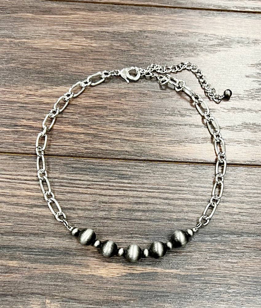 Navajo-Inspired Western Bead Necklace with Oversized Beads